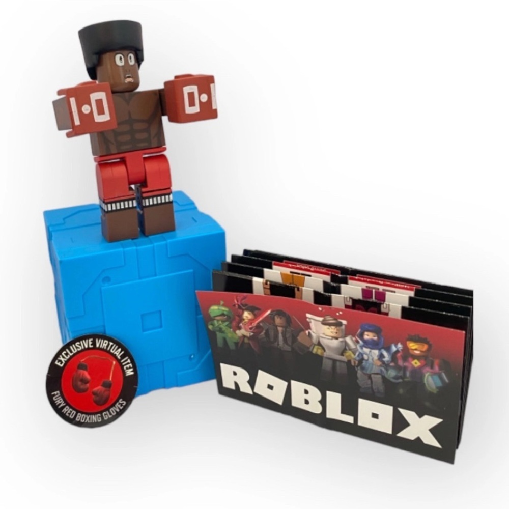 Roblox Series 9 BOXING MANIA RED BOXER Kids Toy NEW+Fury Gloves Online Game Code